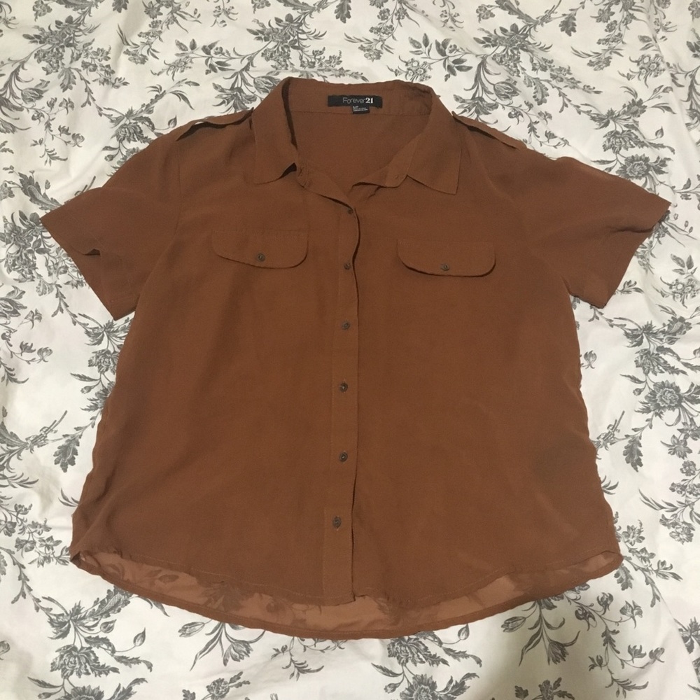 Forever 21 Chiffon Button Up